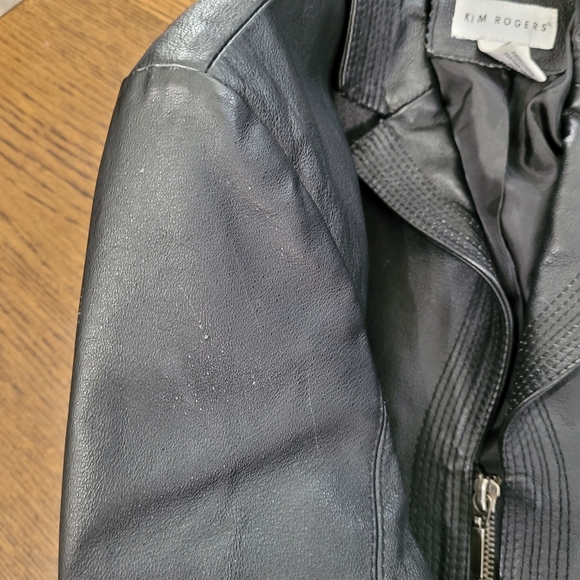 Kim Rogers Black Geniune Leather Zip-Up Jacket Size Women's Small - Picture 10 of 11